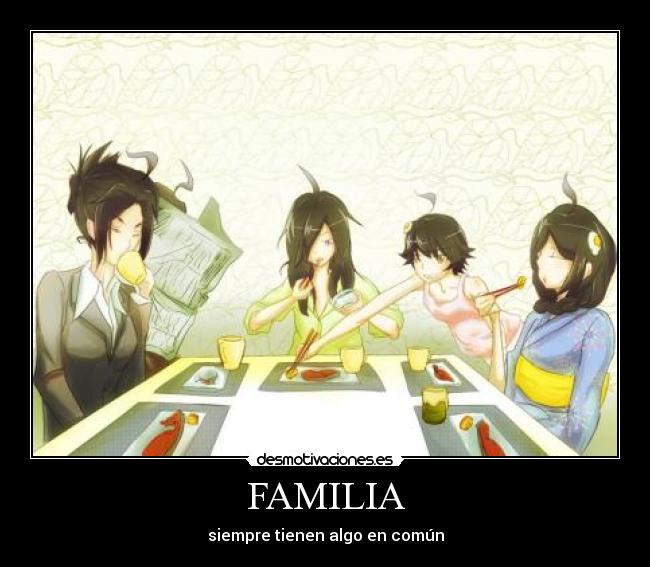 carteles familia araragi famiia anime monogatari koyomi karen tsukihi adivinen parecido desmotivaciones