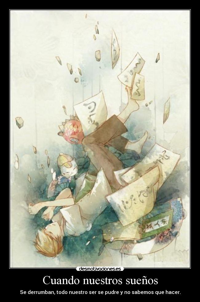 carteles suenos anime otaku derrumbe desmotivaciones