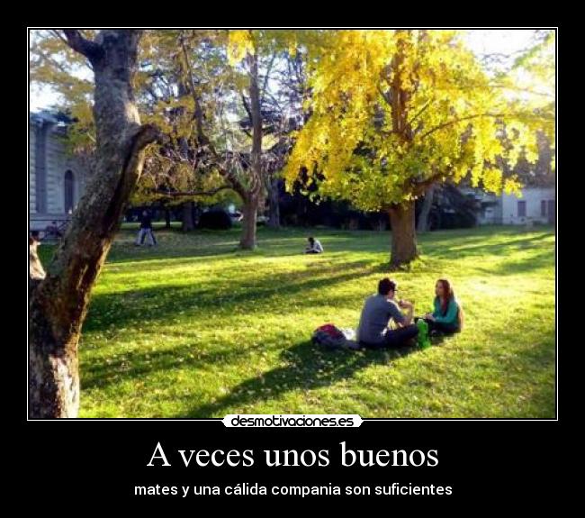 A veces unos buenos - mates y una cálida compania son suficientes