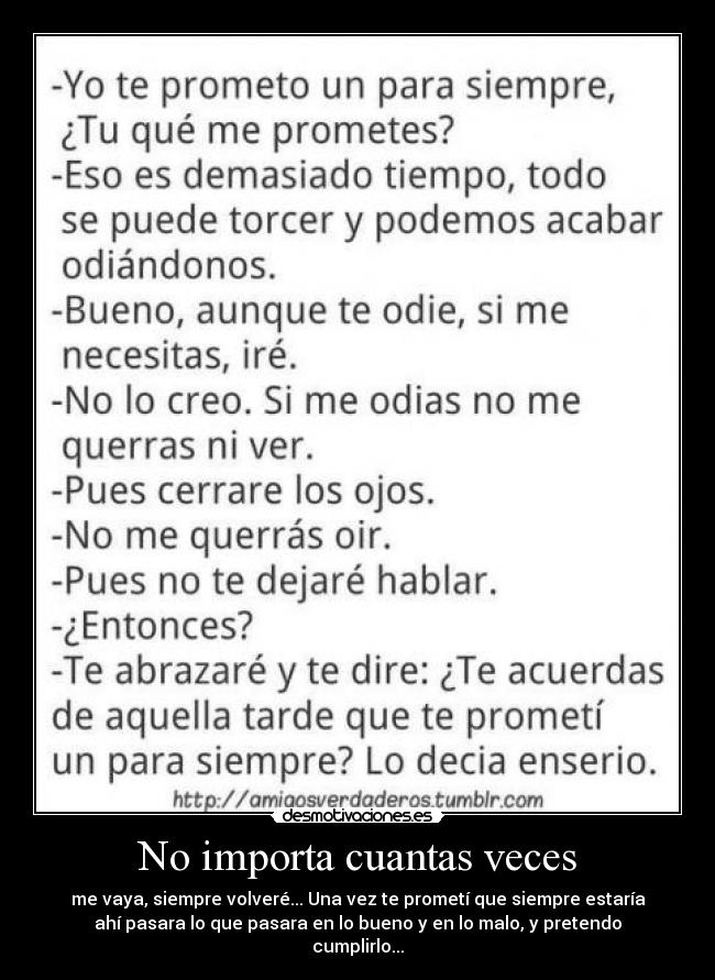No importa cuantas veces - 