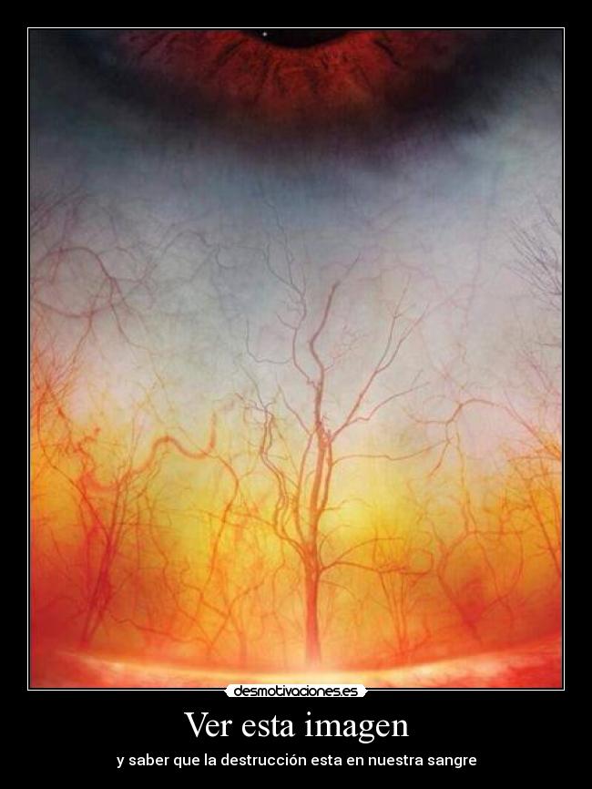 Ver esta imagen - y saber que la destrucción esta en nuestra sangre