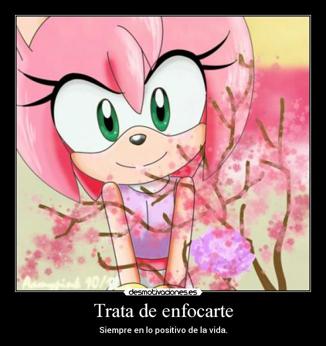 Trata de enfocarte - Siempre en lo positivo de la vida.