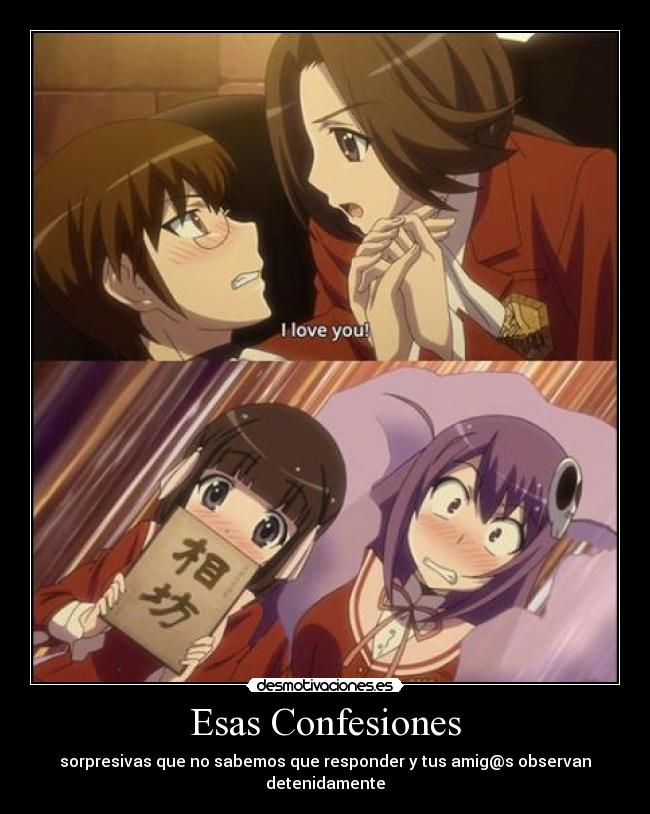 carteles kami nomi shiru sekai keima katsuragi yui goido echos reales confesiones enamorados amor desmotivaciones