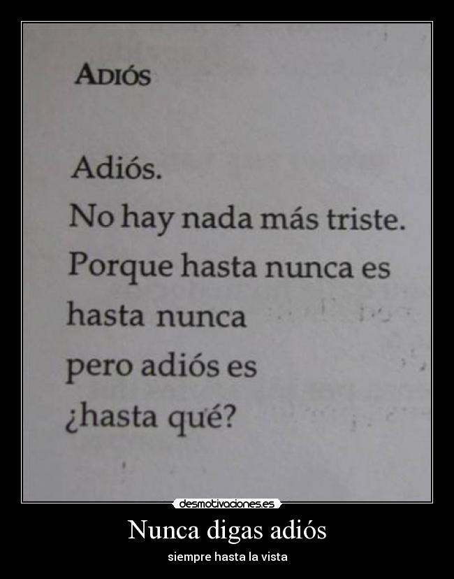 Nunca digas adiós -