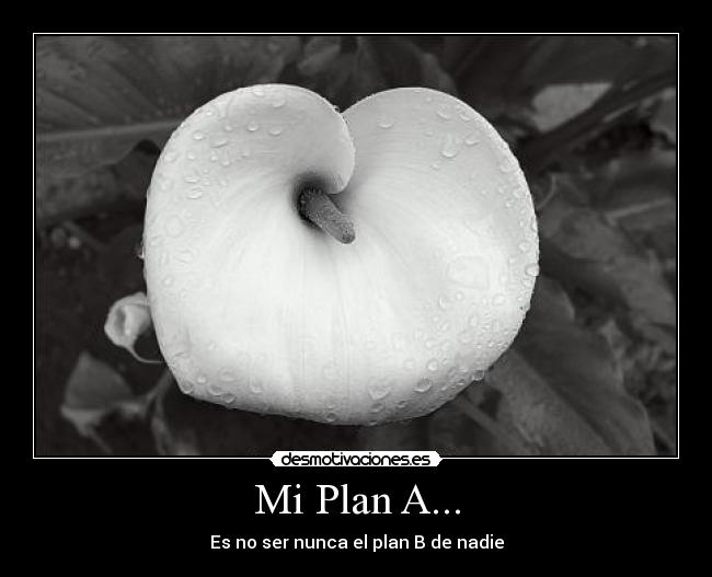Mi Plan A... - Es no ser nunca el plan B de nadie