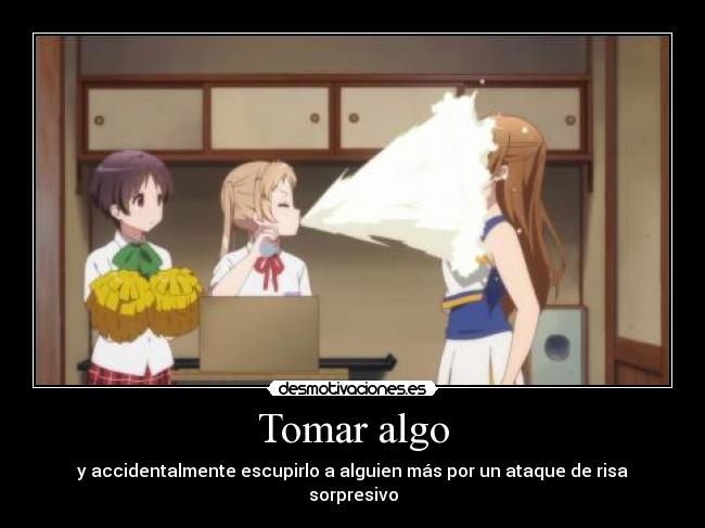 carteles anime chuunibyodemokoigashitai dekomori escupiendo nibutani sorpresivamente doni desmotivaciones