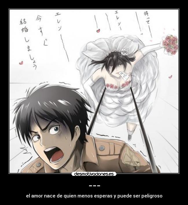 carteles shingekinokyojin eren mikasa desmotivaciones