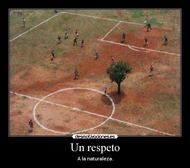 Un respeto - A la naturaleza.