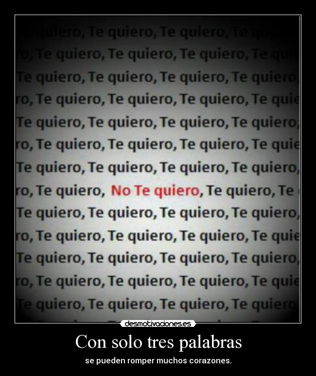 Con solo tres palabras -