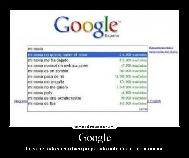Google - Lo sabe todo y esta bien preparado ante cualquier situacion
