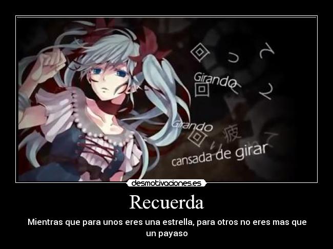 carteles vocaloid miku anime payaso muneca pierrot desmotivaciones