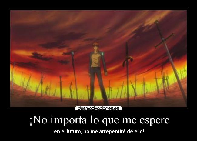 ¡No importa lo que me espere - en el futuro, no me arrepentiré de ello!