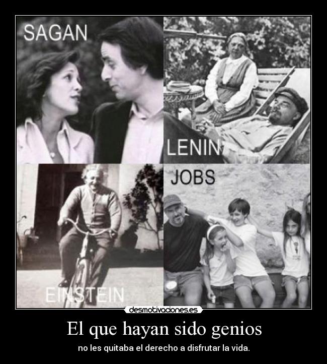 carteles sagan lenin einstein jobs eran tipico estereotipo genios socialismo apple astronomia desmotivaciones