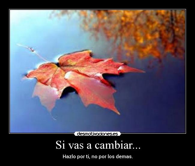 Si vas a cambiar... -