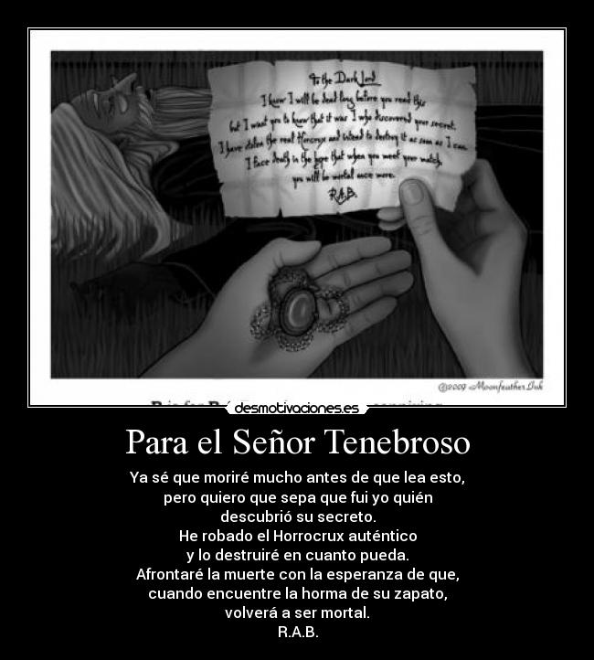 Para el Señor Tenebroso -