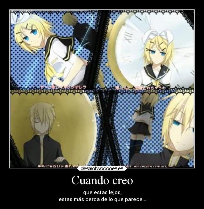 carteles anime vocaloid romeoycinderella rinylen rinylenkagamine desmotivaciones