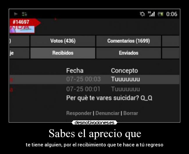 Sabes el aprecio que - te tiene alguien, por el recibimiento que te hace a tú regreso