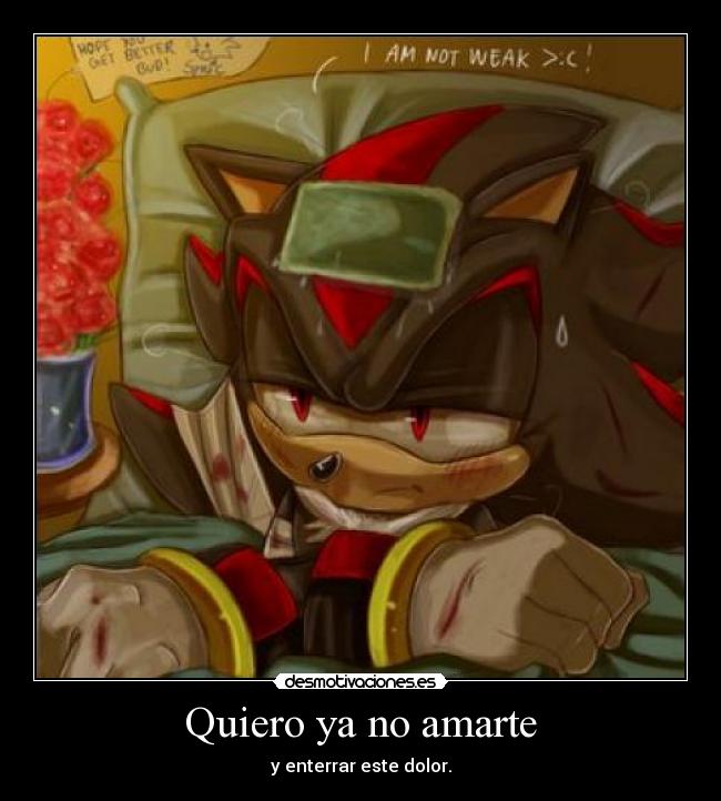 Quiero ya no amarte - y enterrar este dolor.