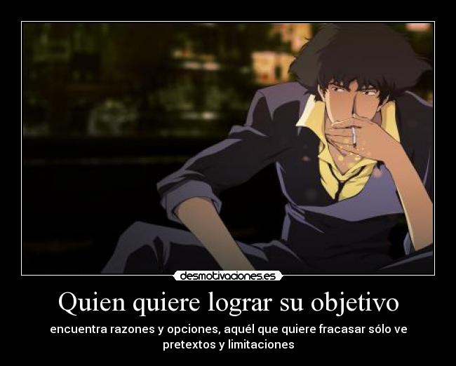 Quien quiere lograr su objetivo - encuentra razones y opciones, aquél que quiere fracasar sólo ve
pretextos y limitaciones