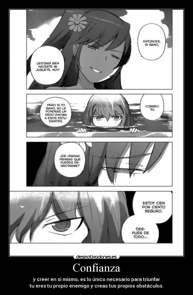 carteles confianza anime confianza creer amor unico necesario triunfar amistad ser propio enemigo crear obstacul desmotivaciones