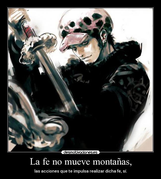 carteles anime trafalgar law one piece desmotivaciones