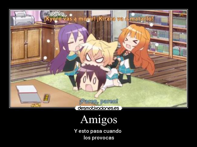 carteles amigos anime desmotivaciones