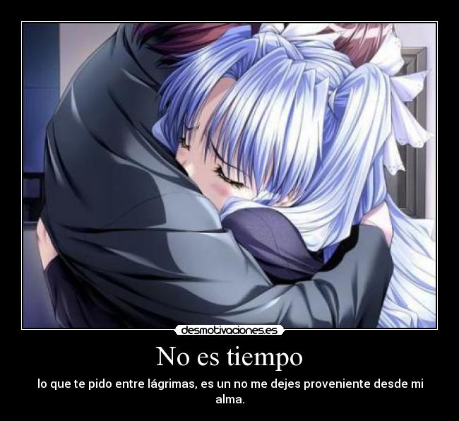 No es tiempo - lo que te pido entre lágrimas, es un no me dejes proveniente desde mi alma.
