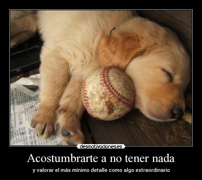 Acostumbrarte a no tener nada - 