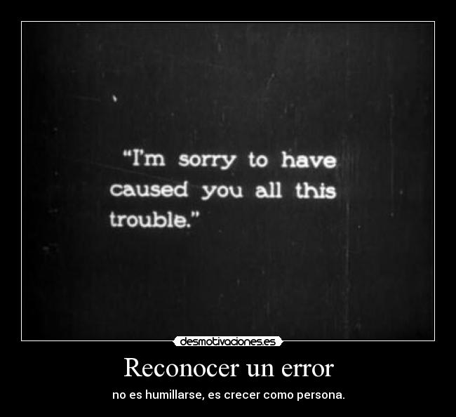 Reconocer un error -