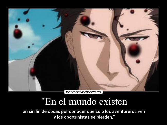 carteles mundo aizen nose quedo imagen creo con frase todos locos clandesplazado klanotaku desmotivaciones