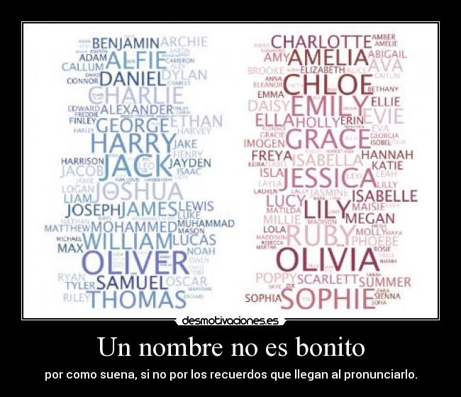Un nombre no es bonito - por como suena, si no por los recuerdos que llegan al pronunciarlo.