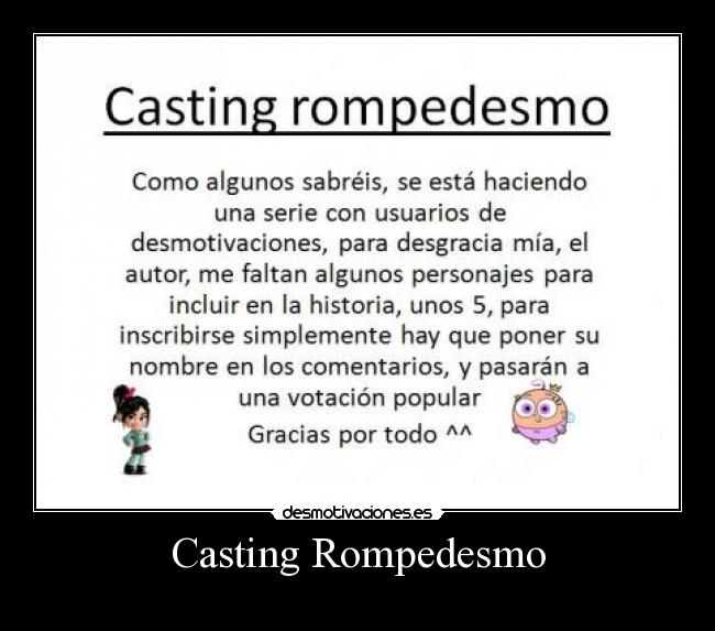Casting Rompedesmo - 