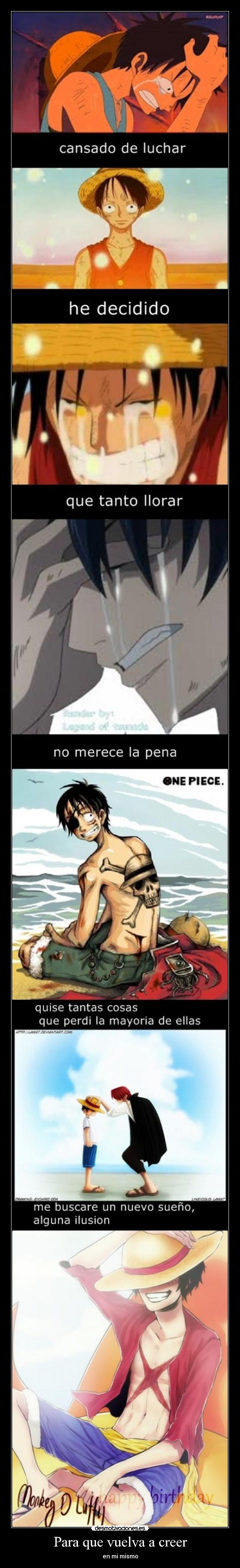 Para que vuelva a creer - en mi mismo