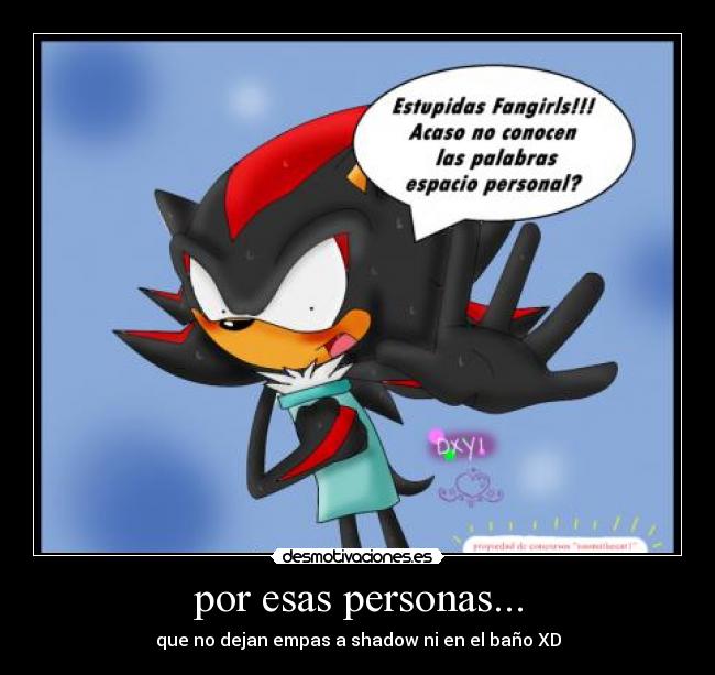 por esas personas... - que no dejan empas a shadow ni en el baño XD