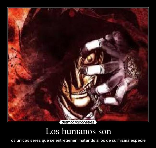 Los humanos son - os únicos seres que se entretienen matando a los de su misma especie
