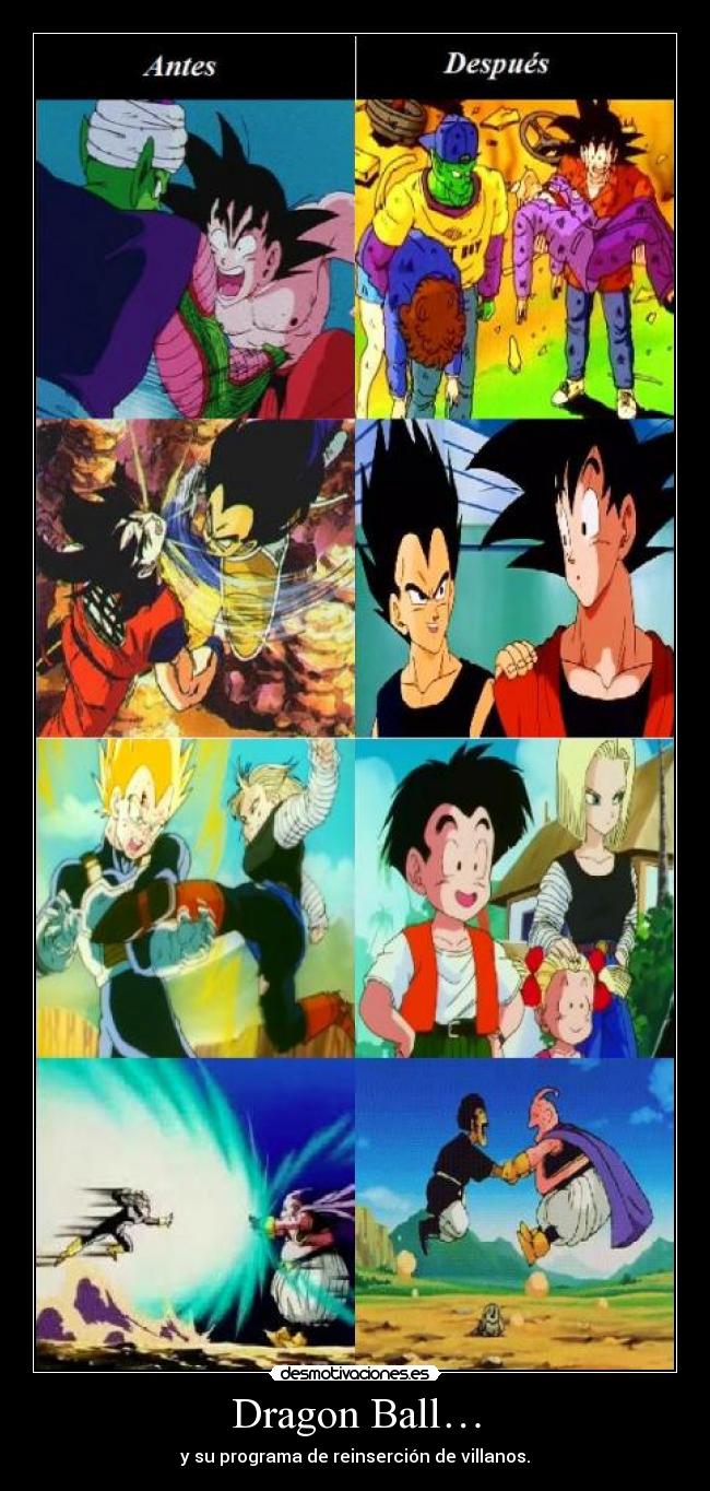 carteles dragon ball todos los buenos son villanos reconvertidos ronoa desmotivaciones