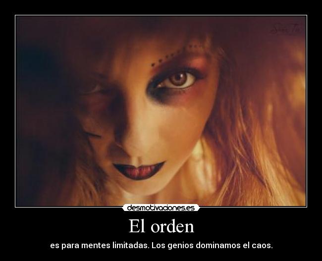 El orden - es para mentes limitadas. Los genios dominamos el caos.