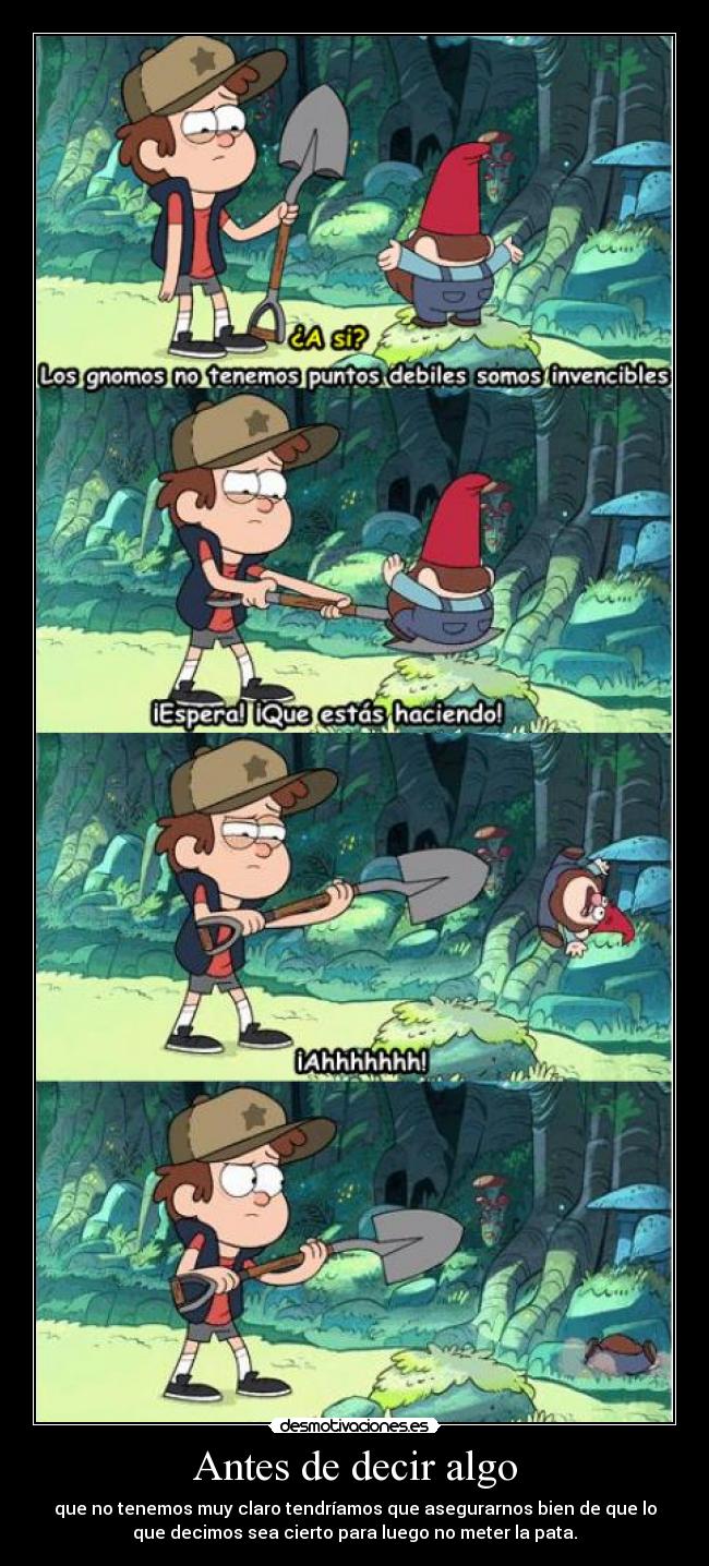 carteles gravity falls las mentiras los gnomos desmotivaciones