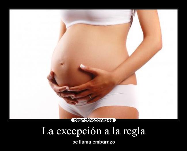 carteles excepcion regla llama embarazo desmotivaciones