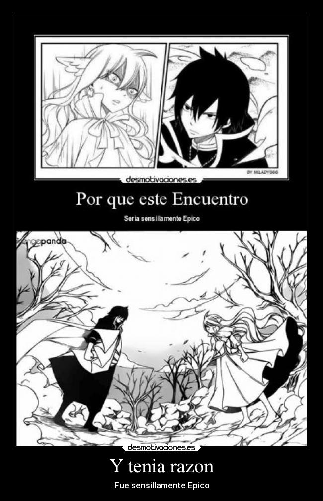 carteles encuentro sensillamente epico tenia razon manga fairy tail 340mavis zeref zevis desmotivaciones