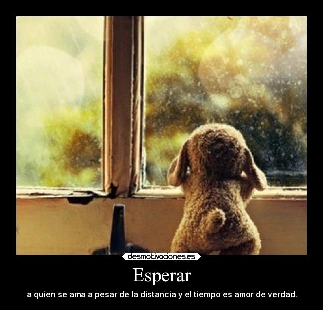 Esperar - a quien se ama a pesar de la distancia y el tiempo es amor de verdad.