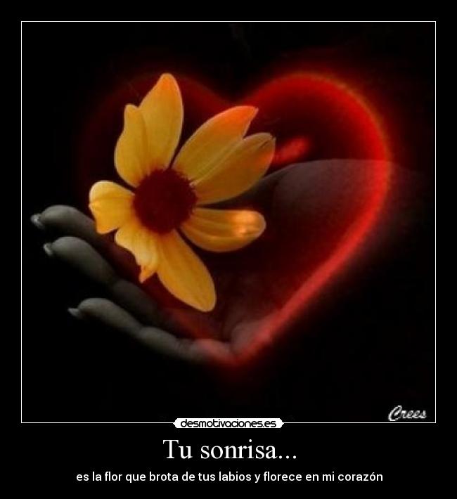 Tu sonrisa... - es la flor que brota de tus labios y florece en mi corazón