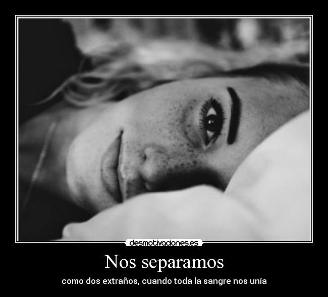 Nos separamos - como dos extraños, cuando toda la sangre nos unía