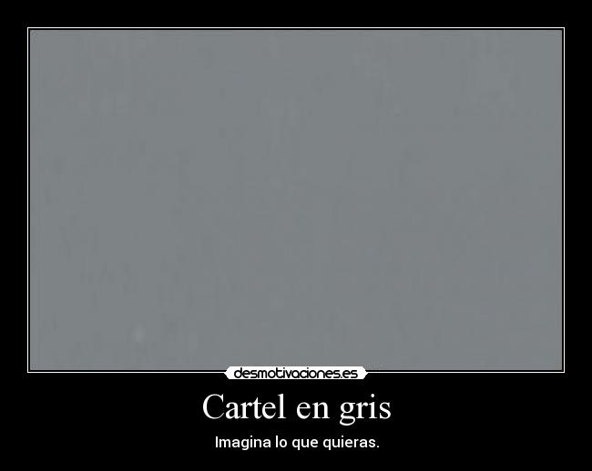 Cartel en gris - Imagina lo que quieras.
