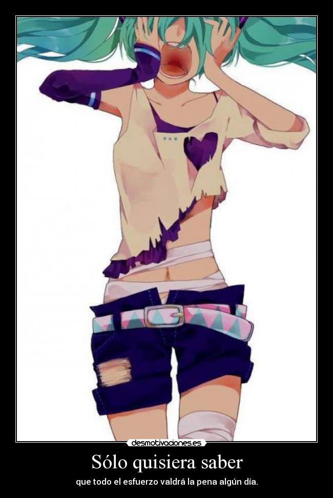 Sólo quisiera saber - que todo el esfuerzo valdrá la pena algún día.