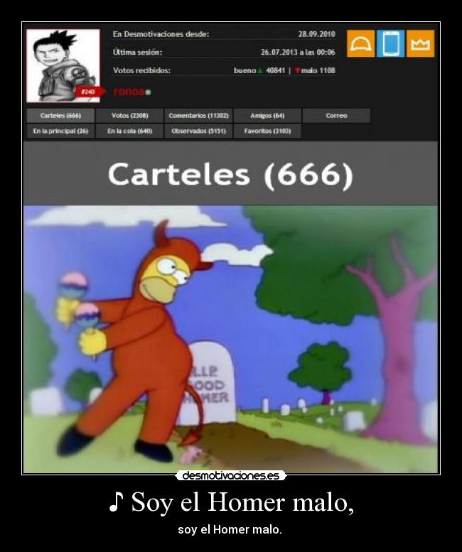 carteles the simpsons soy homer malo ronoa desmotivaciones