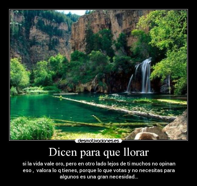 Dicen para que llorar -