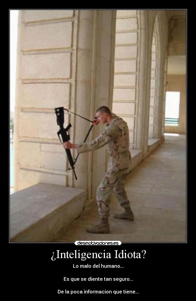 ¿Inteligencia Idiota? - Lo malo del humano...
Es que se diente tan seguro...
De la poca informacion que tiene...
