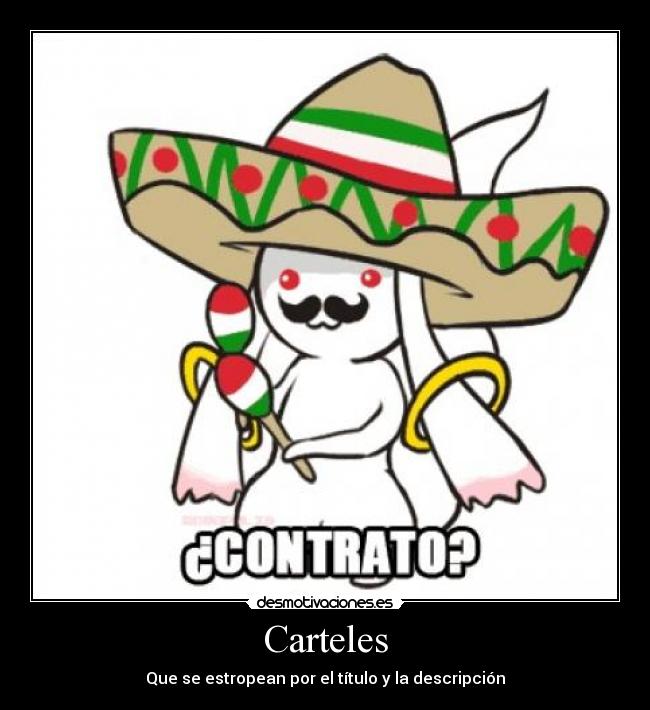 Carteles - Que se estropean por el título y la descripción