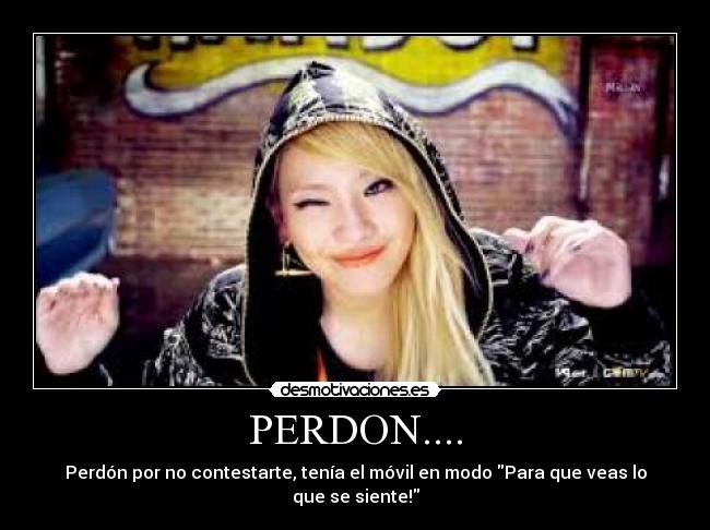 PERDON.... - Perdón por no contestarte, tenía el móvil en modo Para que veas lo que se siente!